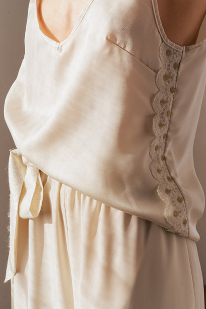 Pijama corto "Louise" Beige